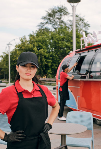 worker on food truck